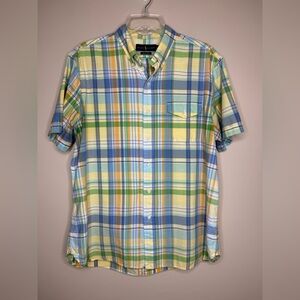 Ralph Lauren Classic Fit Beach Twill Plaid Short Sleeve Shirt Size Large